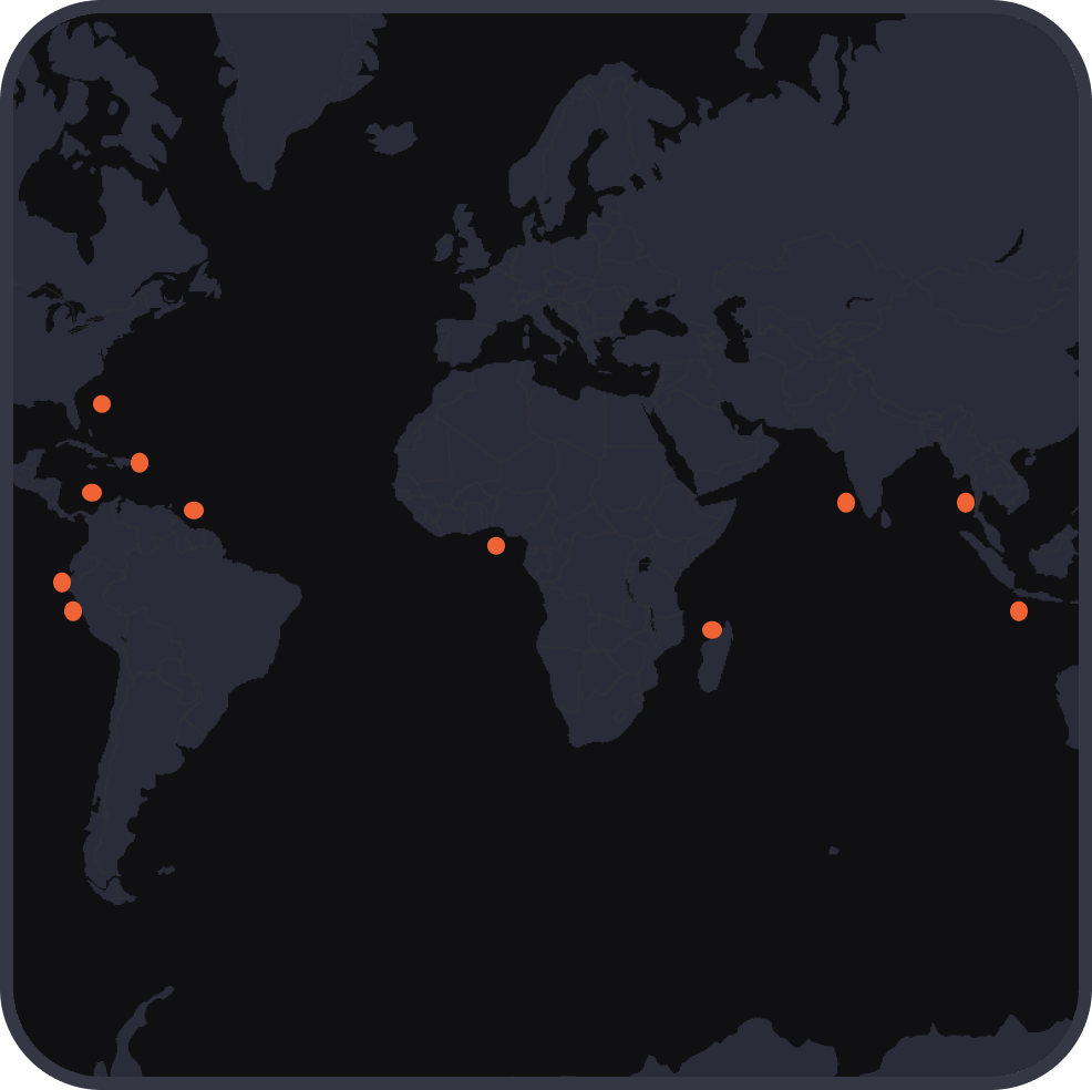 Globe with reef markers